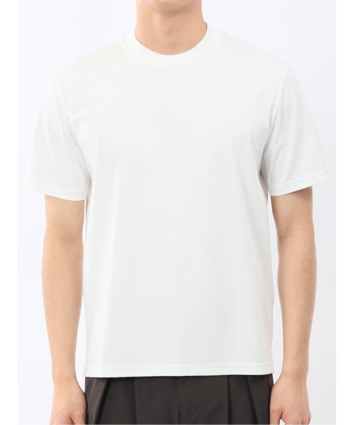 エムエフエディトリアル m.f.editorial 【DRESS T-SHIRT】シルケットスムス スロープネック 半袖Tシャツ （白） 白