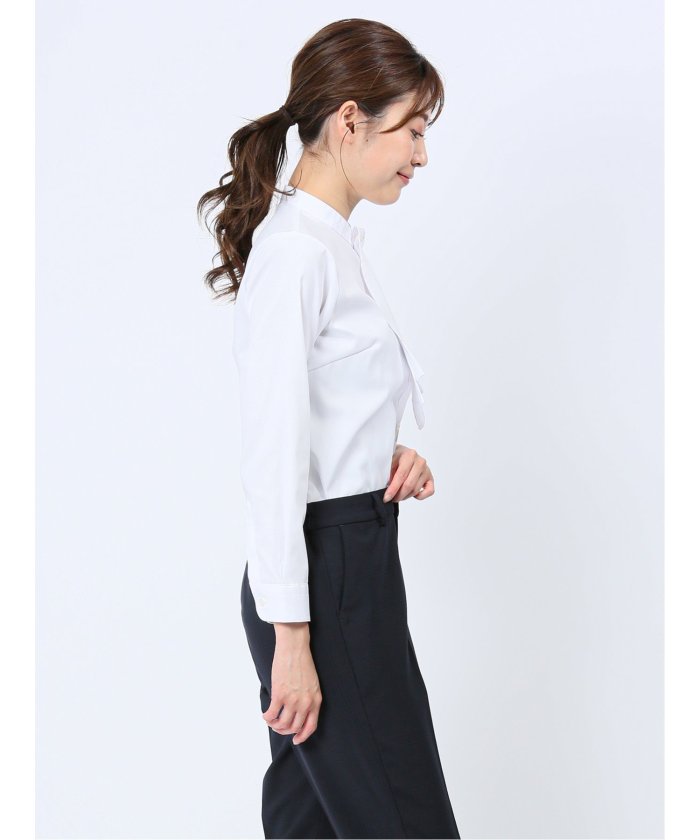 エムエフエディトリアル m.f.editorial 透け防止 形態安定 ボウタイ脱着 長袖シャツ 長袖 レディース シャツ カットソー トップス ブラウス カジュアル インナー ビジネス ギフト プレゼント （ピンク） ピンク
