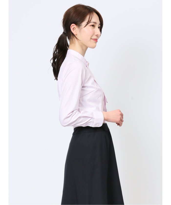 エムエフエディトリアル m.f.editorial 透け防止 形態安定 ボウタイ脱着 長袖シャツ 長袖 レディース シャツ カットソー トップス ブラウス カジュアル インナー ビジネス ギフト プレゼント （ピンク） ピンク