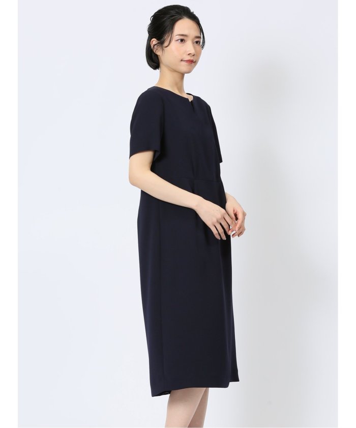 エムエフエディトリアル m.f.editorial ストレッチウォッシャブル サックワンピース 紺・ダルブルー(セットアップ可能) （紺） 紺