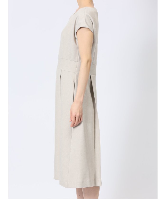 ストレッチウォッシャブル シャーク タックワンピース ベージュ(セットアップ可能) （ベージュ） ベージュ