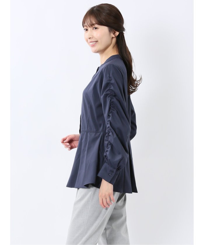 前後2WAY シャツワンピース （白） 長袖 レディース シャツ カットソー トップス ブラウス カジュアル インナー ビジネス ギフト プレゼント 白