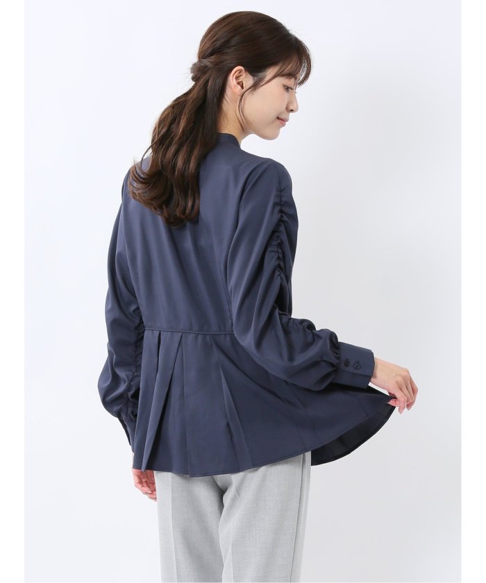 前後2WAY シャツワンピース （白） 長袖 レディース シャツ カットソー トップス ブラウス カジュアル インナー ビジネス ギフト プレゼント 白