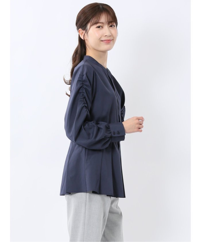 前後2WAY シャツワンピース （白） 長袖 レディース シャツ カットソー トップス ブラウス カジュアル インナー ビジネス ギフト プレゼント 白