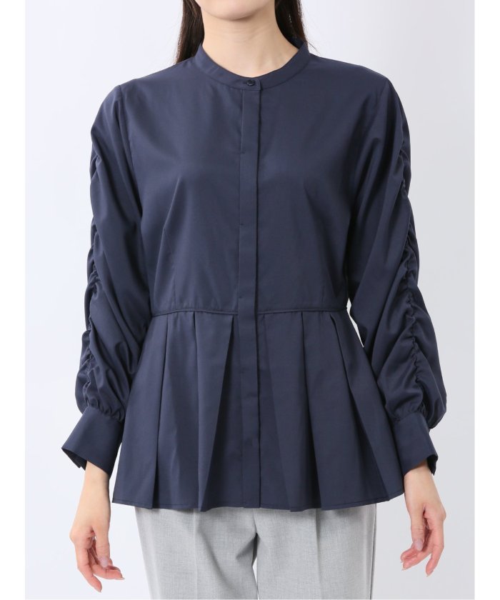 前後2WAY シャツワンピース （白） 長袖 レディース シャツ カットソー トップス ブラウス カジュアル インナー ビジネス ギフト プレゼント 白