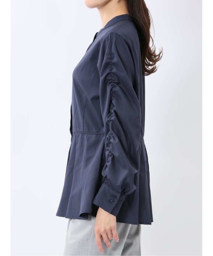 前後2WAY シャツワンピース （白） 長袖 レディース シャツ カットソー トップス ブラウス カジュアル インナー ビジネス ギフト プレゼント 白
