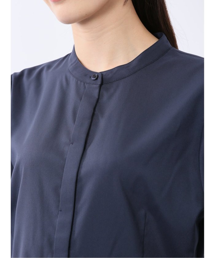 前後2WAY シャツワンピース （白） 長袖 レディース シャツ カットソー トップス ブラウス カジュアル インナー ビジネス ギフト プレゼント 白