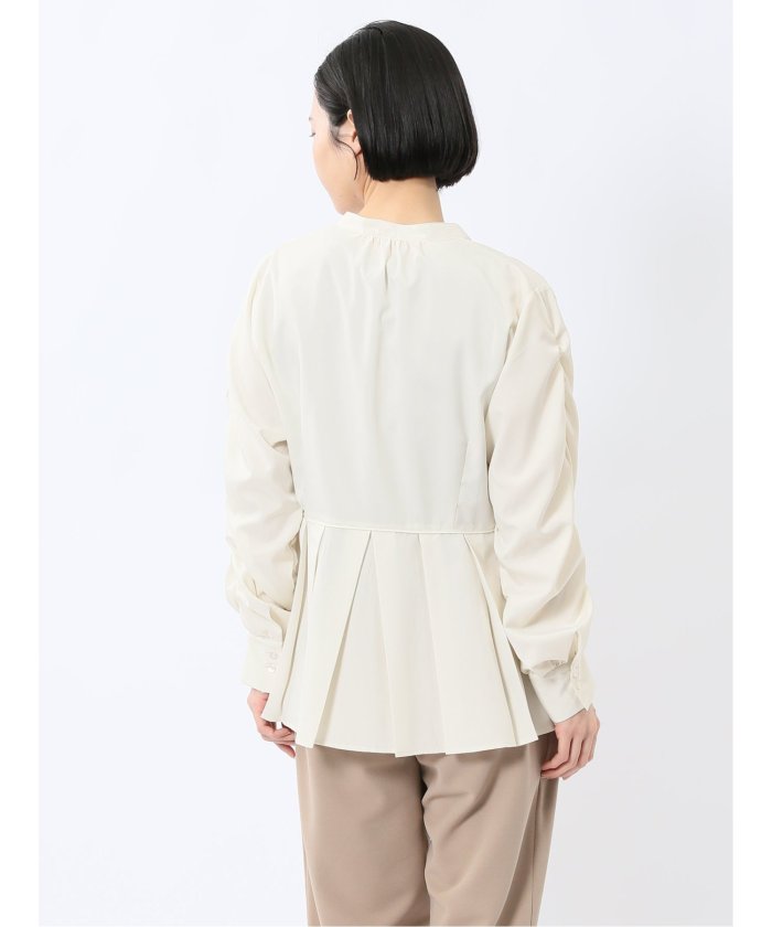 前後2WAY シャツワンピース （白） 長袖 レディース シャツ カットソー トップス ブラウス カジュアル インナー ビジネス ギフト プレゼント 白