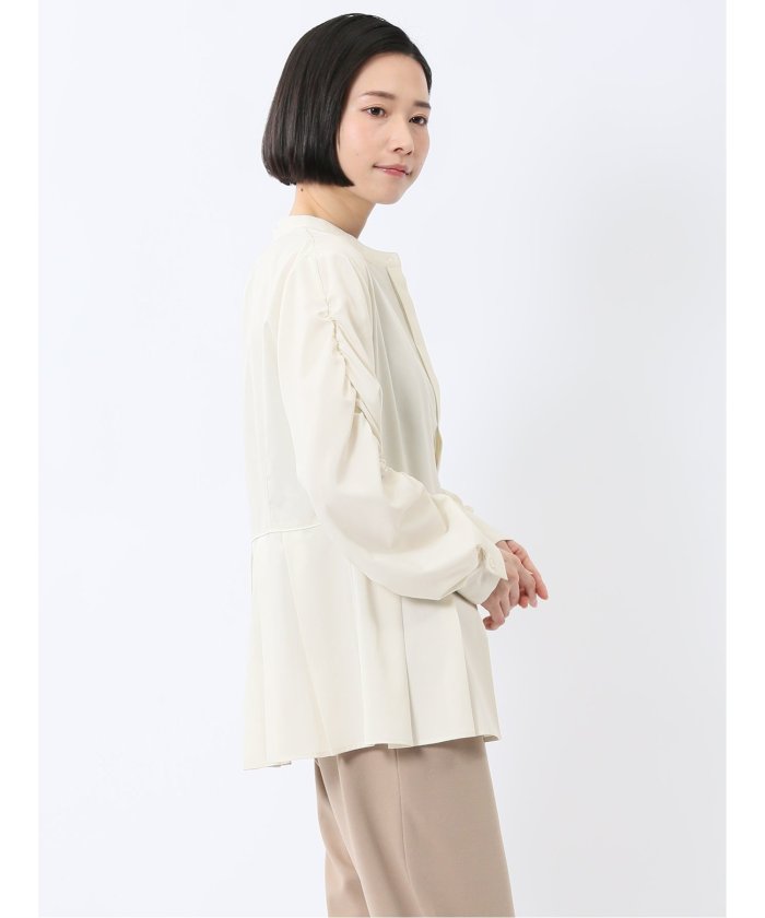 前後2WAY シャツワンピース （白） 長袖 レディース シャツ カットソー トップス ブラウス カジュアル インナー ビジネス ギフト プレゼント 白