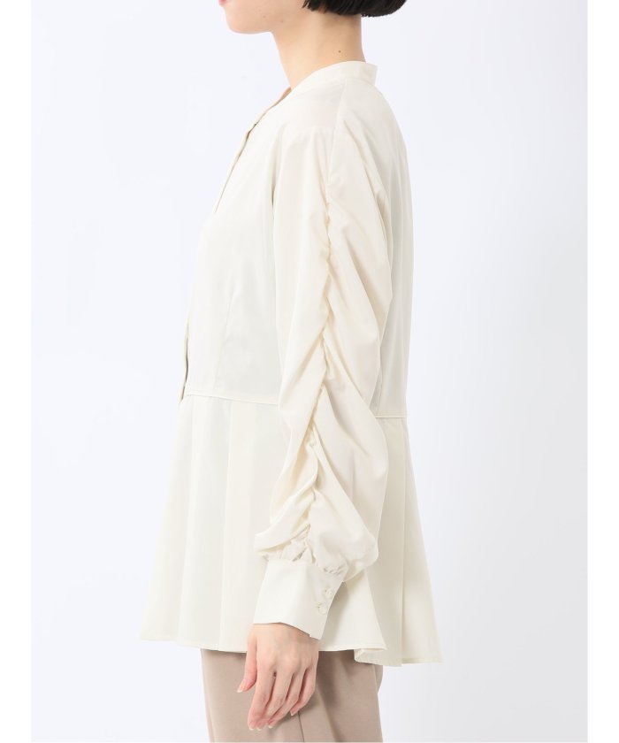 前後2WAY シャツワンピース （白） 長袖 レディース シャツ カットソー トップス ブラウス カジュアル インナー ビジネス ギフト プレゼント 白