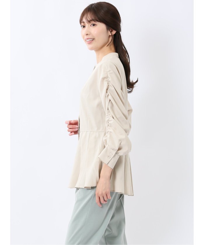 前後2WAY シャツワンピース （白） 長袖 レディース シャツ カットソー トップス ブラウス カジュアル インナー ビジネス ギフト プレゼント 白