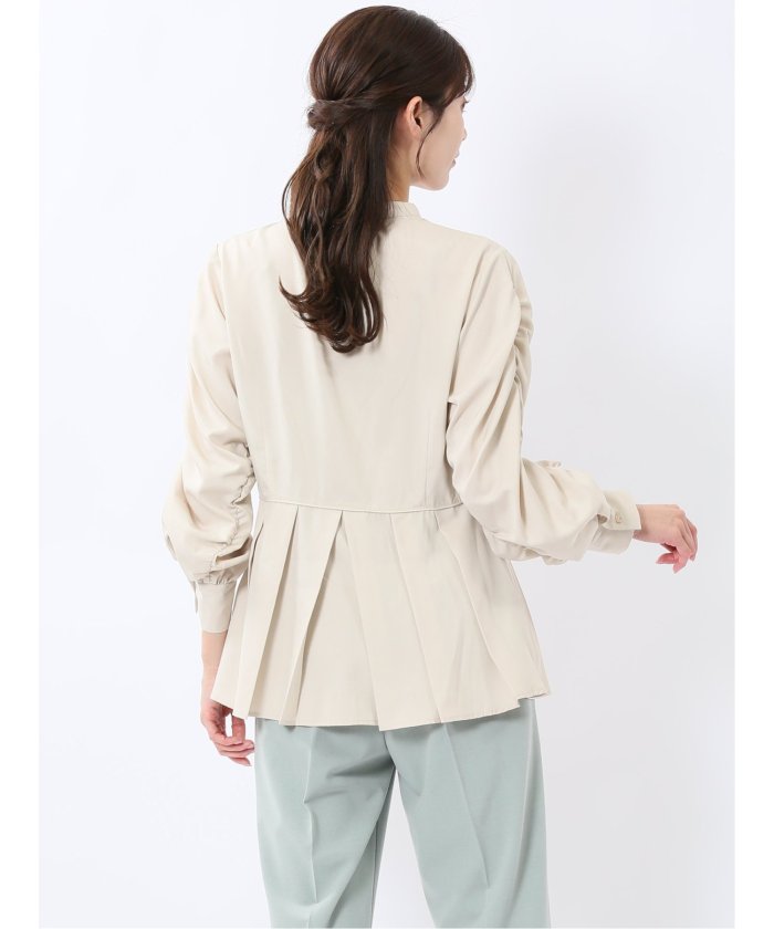 前後2WAY シャツワンピース （白） 長袖 レディース シャツ カットソー トップス ブラウス カジュアル インナー ビジネス ギフト プレゼント 白