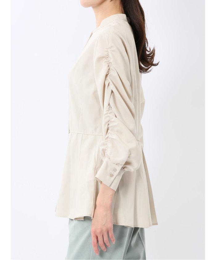 前後2WAY シャツワンピース （白） 長袖 レディース シャツ カットソー トップス ブラウス カジュアル インナー ビジネス ギフト プレゼント 白