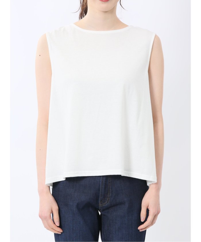 シアーニット&タンクトップ アンサンブル （サックス） 長袖 レディース シャツ カットソー トップス ブラウス カジュアル インナー ビジネス ギフト プレゼント サックス