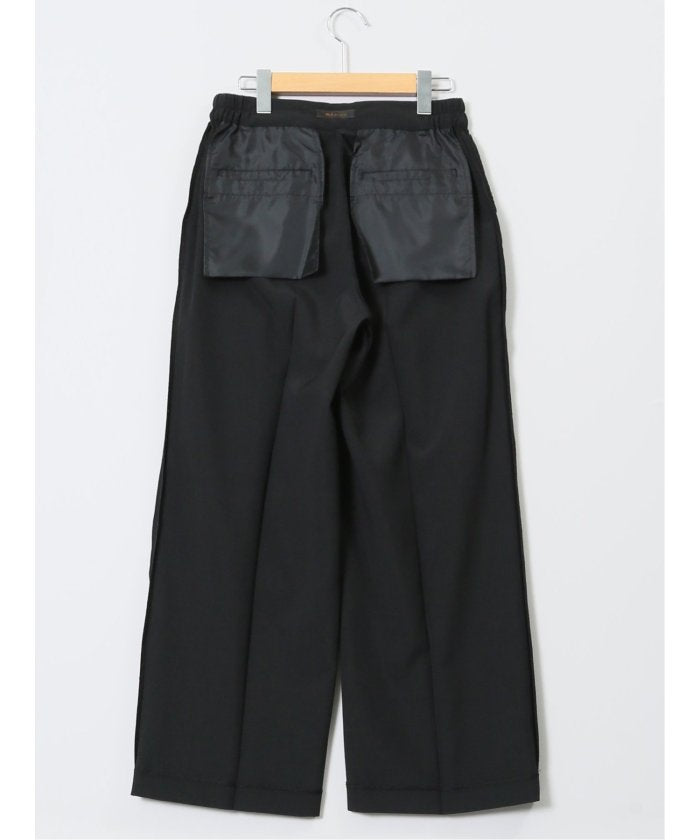 エムエフエディトリアル m.f.editorial 杢調 ボタン付き ワイドパンツ 黒(セットアップ可能) （黒） 黒