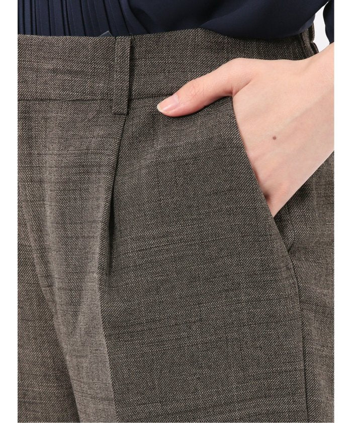 エムエフエディトリアル m.f.editorial ストレッチウォッシャブル シャーク タックテーパードパンツ こげ茶(セットアップ可能) （こげ茶） こげ茶