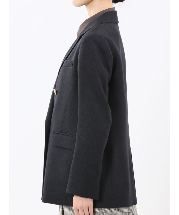 エムエフエディトリアル m.f.editorial ストレッチウォッシャブル シャーク リラクシング ダブルジャケット 紺(セットアップ可能) （紺） 紺