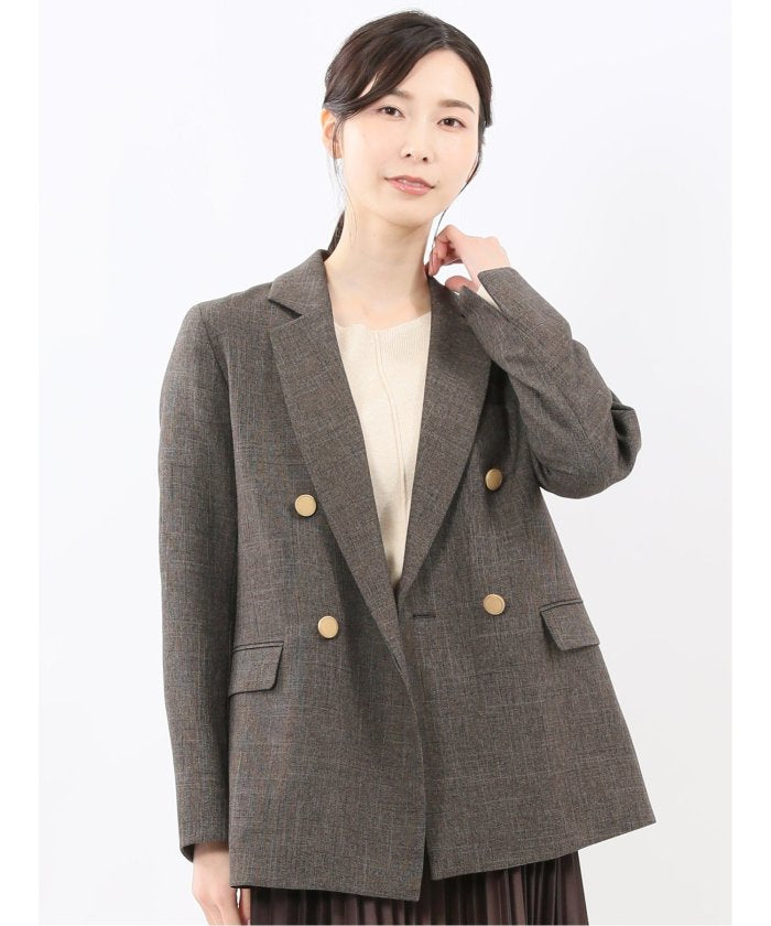 エムエフエディトリアル m.f.editorial ストレッチウォッシャブル シャーク リラクシング ダブルジャケット こげ茶(セットアップ可能) （こげ茶） こげ茶