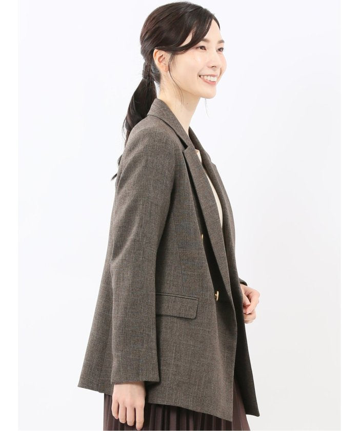エムエフエディトリアル m.f.editorial ストレッチウォッシャブル シャーク リラクシング ダブルジャケット こげ茶(セットアップ可能) （こげ茶） こげ茶