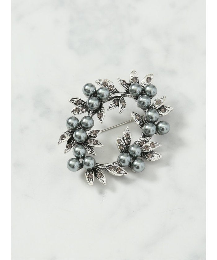 エムエフエディトリアル m.f.editorial ブラックパール ブローチ （銀） 銀