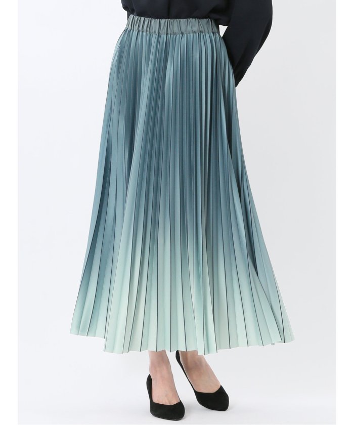 エムエフエディトリアル m.f.editorial グラデーションプリーツ ロングスカート （緑） 緑