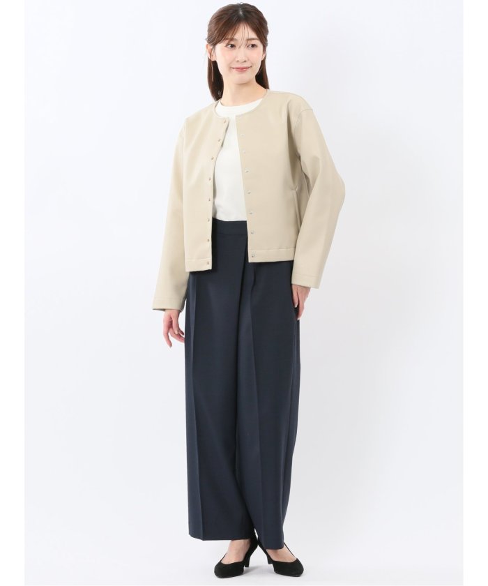 エムエフエディトリアル m.f.editorial ストレッチ ウォッシャブル D管付き ラップ パンツ 紺 （紺） 紺