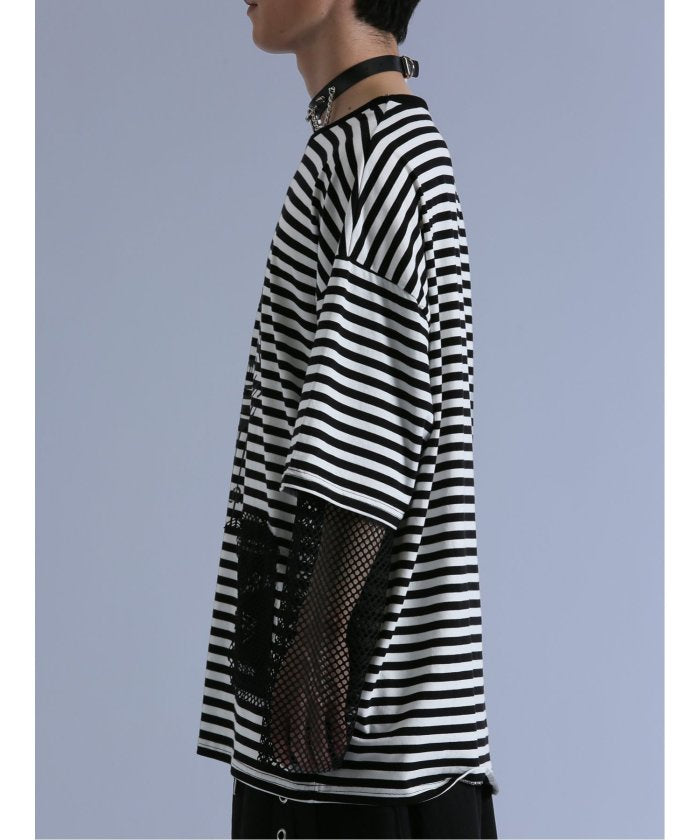 セマンティックデザイン semanticdesign SD×PSYCHONATION フェイクレイヤード メッシュ クルー長袖BIG 半袖 メンズ Tシャツ カットソー カジュアル インナー ビジネス ギフト プレ （赤） 赤