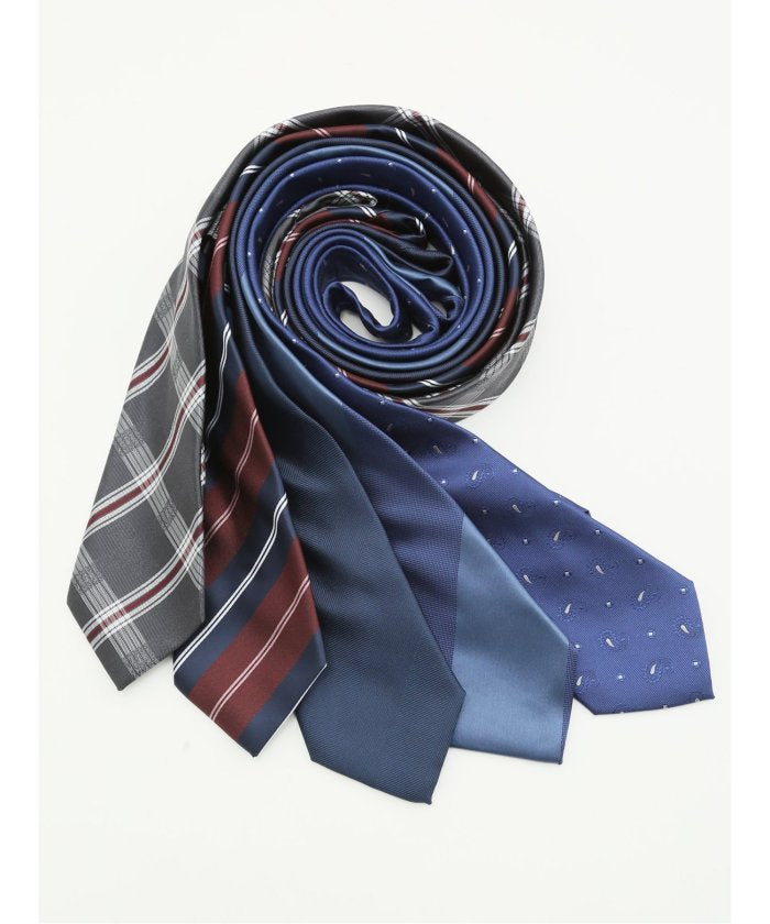 タカキュー TAKA-Q 【WEB限定】ビジネス ネクタイ 5本 セット 洗濯ネット 付き MIX ギフト プレゼント 就職 （なし） なし