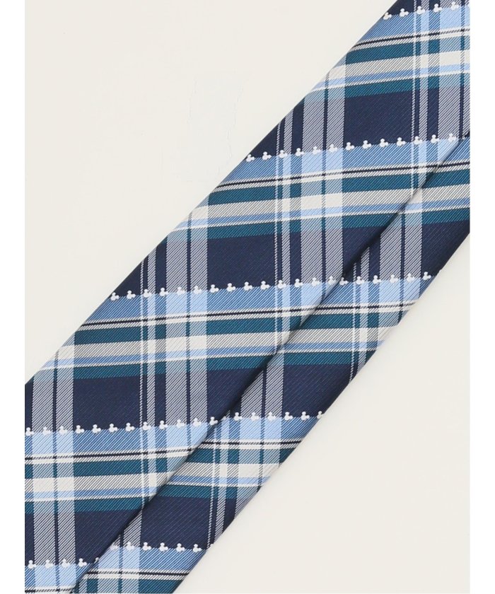 Disney silk check pattern regular tie 8.0cm Width