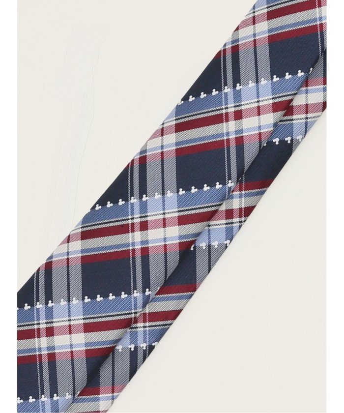 Disney silk check pattern regular tie 8.0cm Width