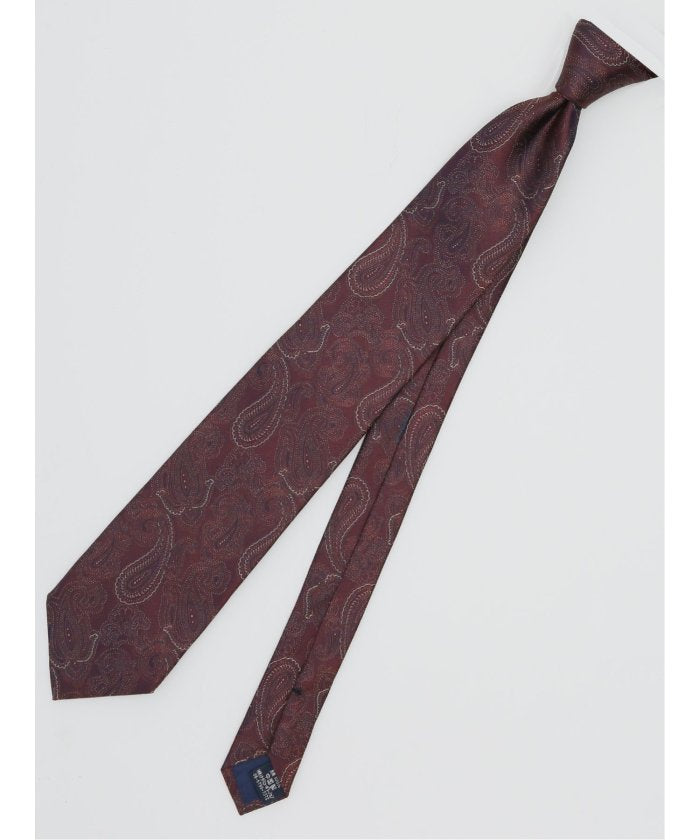 ファットゥーラ/FATTURA シルク撥水加工 レギュラータイ 8.0cm幅 （ワイン） 茶