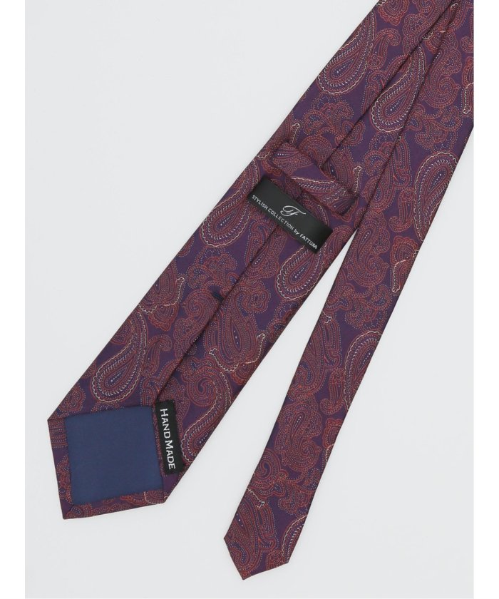 ファットゥーラ/FATTURA シルク撥水加工 レギュラータイ 8.0cm幅 （ワイン） 茶