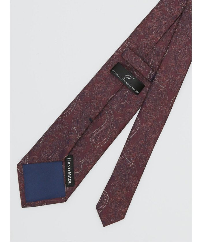 ファットゥーラ/FATTURA シルク撥水加工 レギュラータイ 8.0cm幅 （ワイン） 茶