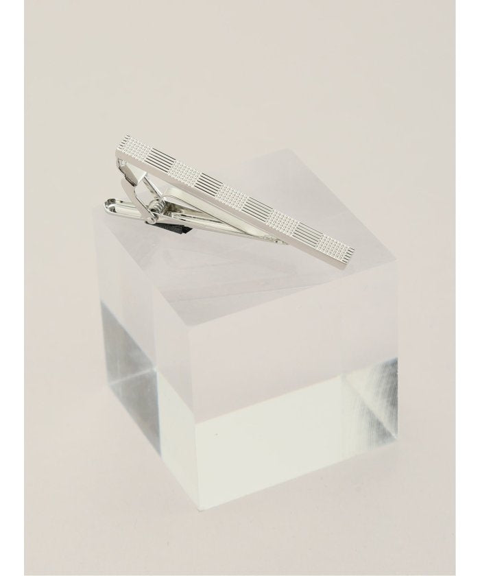 チェックデザイン タイバー （銀） 銀