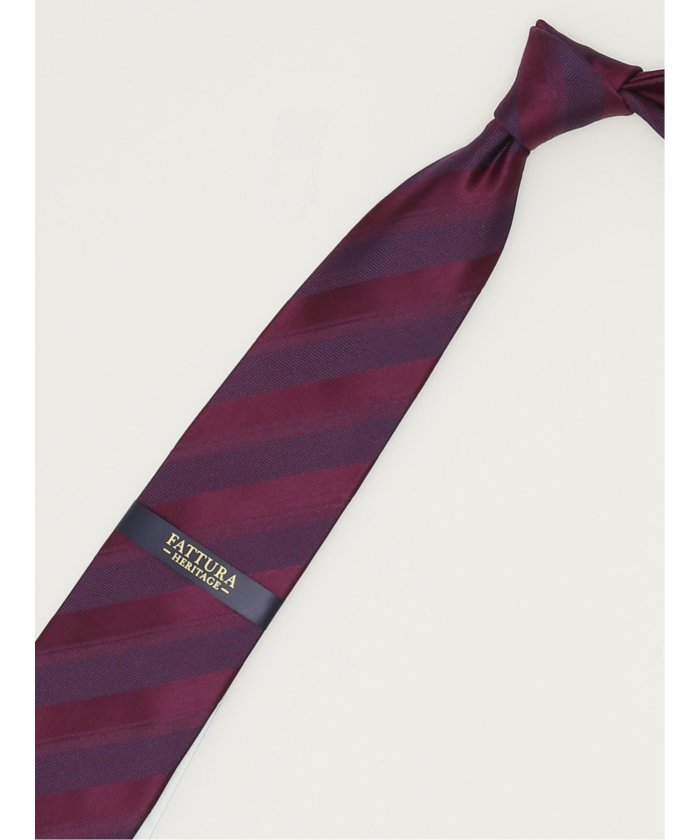 ファットゥーラ/FATTURA シルク撥水加工 レギュラータイ 8.0cm幅 （ワイン） 紺