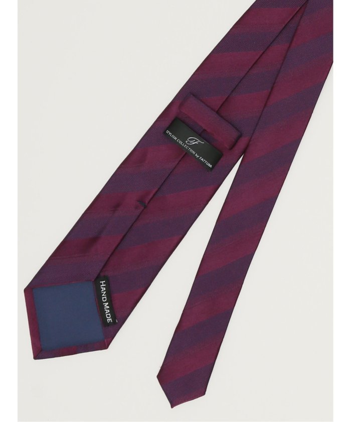 ファットゥーラ/FATTURA シルク撥水加工 レギュラータイ 8.0cm幅 （ワイン） 紺