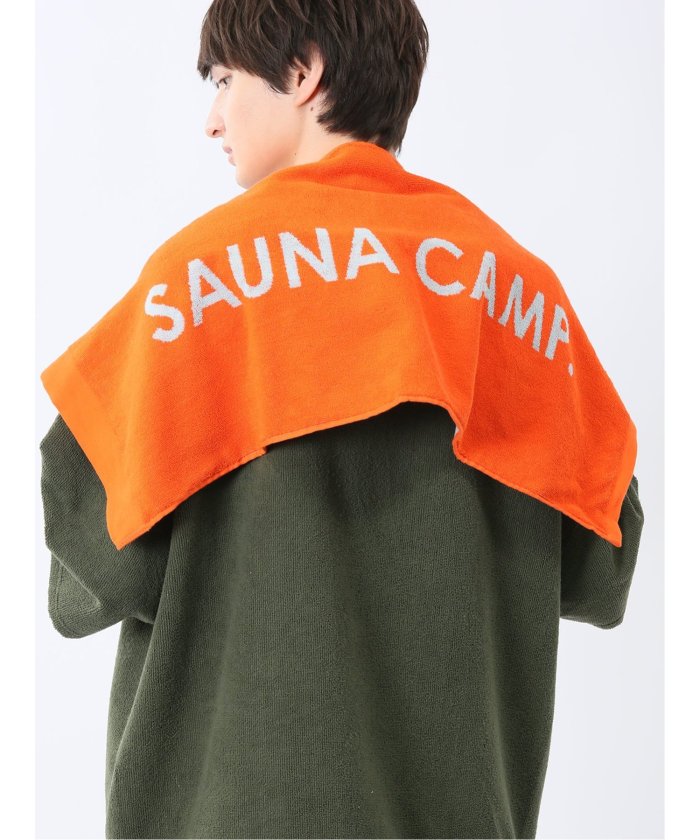 Sauna Camp×T/Q ジャガード フェイスタオル （オレンジ） グレー