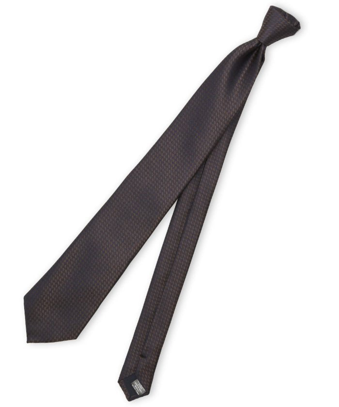 シルク混 ソリッド レギュラータイ 8.0cm幅 （グレー） 茶