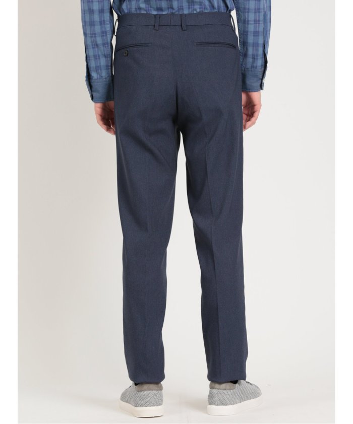 TAKA-Q Cross Stretch Slim Fit No-Tack Slacks Calze Dark Blue Men's Pan