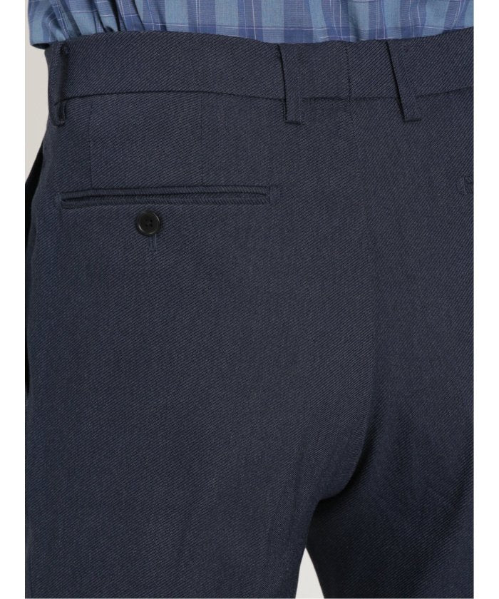 TAKA-Q Cross Stretch Slim Fit No-Tack Slacks Calze Dark Blue Men's Pan