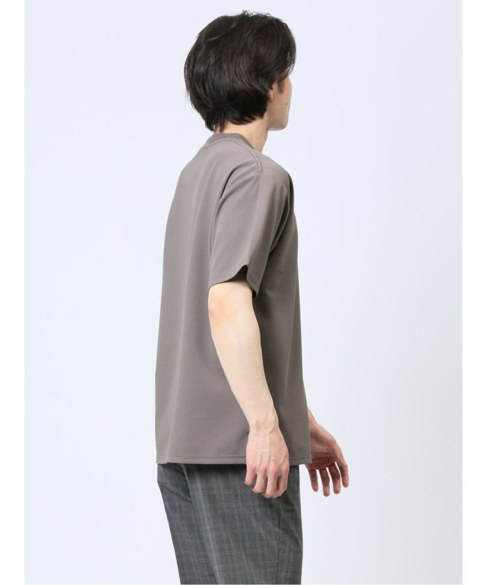 タカキュー TAKA-Q ふくれストライプ クルーネック半袖Tシャツ メンズ Tシャツ カットソー カジュアル インナー トップス ギフト プレゼント （ベージュ） ベージュ