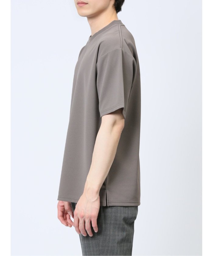タカキュー TAKA-Q ふくれストライプ クルーネック半袖Tシャツ メンズ Tシャツ カットソー カジュアル インナー トップス ギフト プレゼント （ベージュ） ベージュ