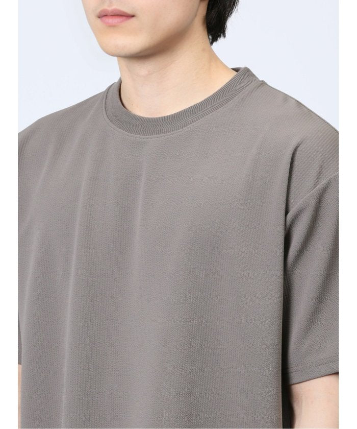 タカキュー TAKA-Q ふくれストライプ クルーネック半袖Tシャツ メンズ Tシャツ カットソー カジュアル インナー トップス ギフト プレゼント （ベージュ） ベージュ