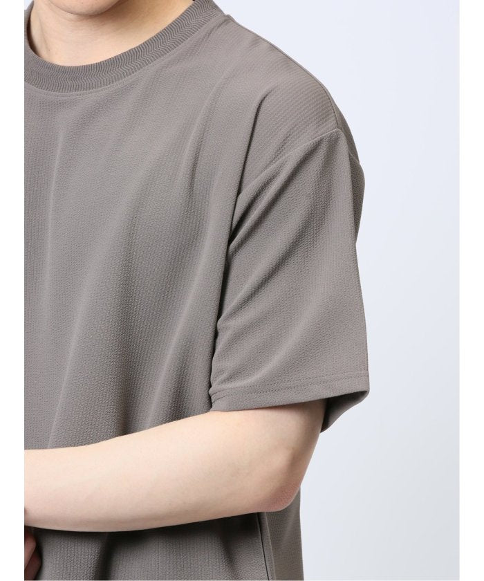 タカキュー TAKA-Q ふくれストライプ クルーネック半袖Tシャツ メンズ Tシャツ カットソー カジュアル インナー トップス ギフト プレゼント （ベージュ） ベージュ