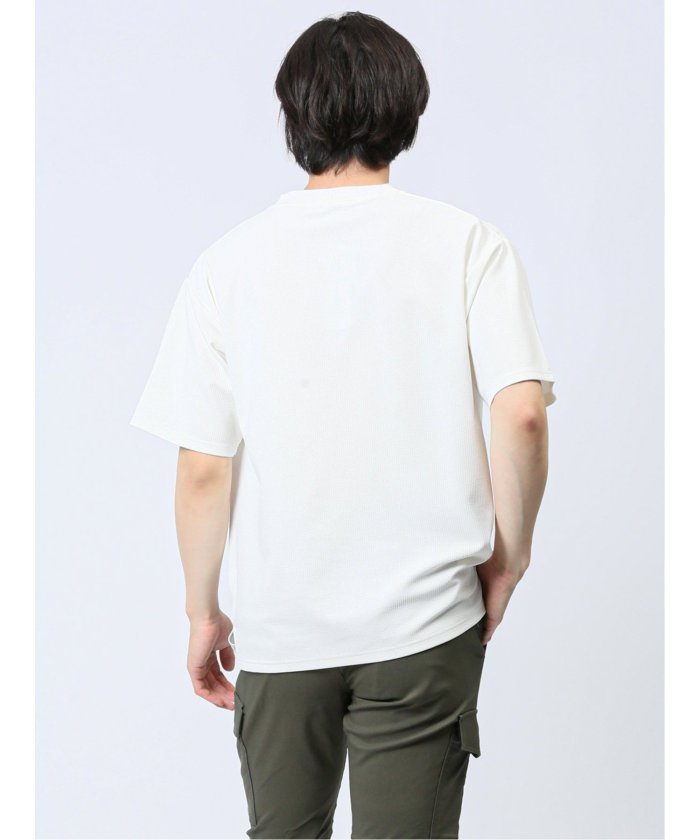 タカキュー TAKA-Q ふくれストライプ クルーネック半袖Tシャツ メンズ Tシャツ カットソー カジュアル インナー トップス ギフト プレゼント （ベージュ） ベージュ