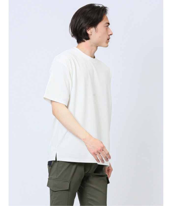 タカキュー TAKA-Q ふくれストライプ クルーネック半袖Tシャツ メンズ Tシャツ カットソー カジュアル インナー トップス ギフト プレゼント （ベージュ） ベージュ