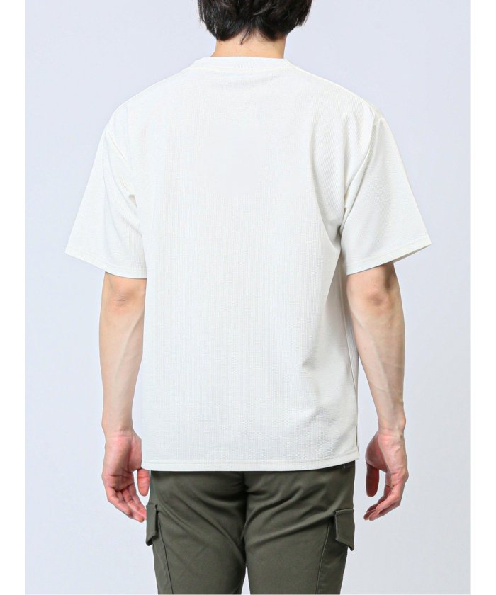 タカキュー TAKA-Q ふくれストライプ クルーネック半袖Tシャツ メンズ Tシャツ カットソー カジュアル インナー トップス ギフト プレゼント （ベージュ） ベージュ