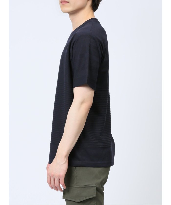タカキュー TAKA-Q リンクスパネルボーダー Vネック半袖Tシャツ メンズ Tシャツ カットソー カジュアル インナー トップス ギフト プレゼント （緑） 緑