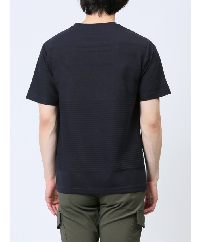 タカキュー TAKA-Q リンクスパネルボーダー Vネック半袖Tシャツ メンズ Tシャツ カットソー カジュアル インナー トップス ギフト プレゼント （緑） 緑