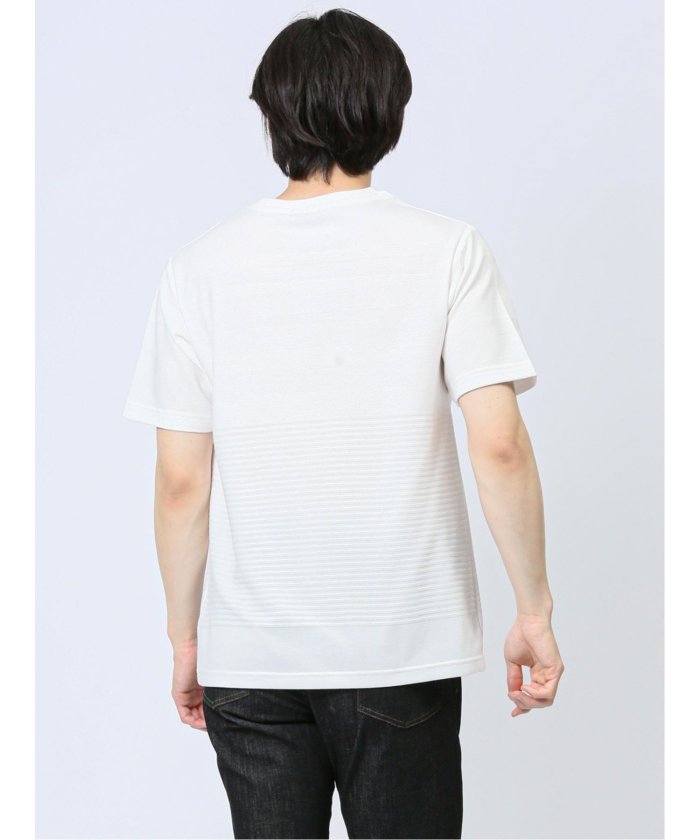 タカキュー TAKA-Q リンクスパネルボーダー Vネック半袖Tシャツ メンズ Tシャツ カットソー カジュアル インナー トップス ギフト プレゼント （緑） 緑